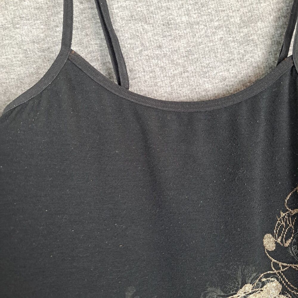 Delta Tank Top Black Minnie Mouse‎ Gold Sparkle Social Butterfly Stretch Shirt S - Picture 5 of 10